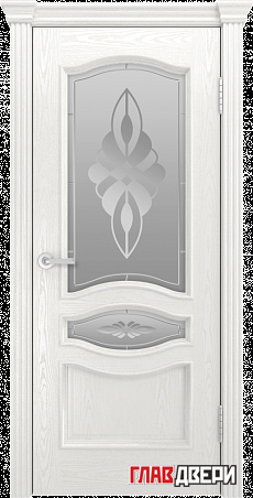 Дверь Linedoor Амелия-Л ясень белый тон 38 со стеклом византия св