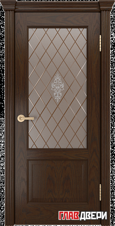 Дверь Linedoor Кантри-К шоколад тон 30 со стеклом лилия бр