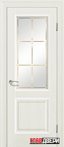 Дверь Profildoors 90X стекло Гравировка 1 (Пекан Белый)