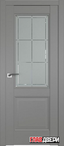 Дверь Profildoors 90U стекло Гравировка 1 (Грей)