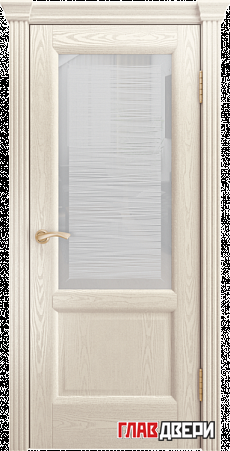 Дверь Linedoor Эстела ясень жемчуг тон 27 со стеклом волна сат