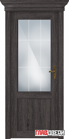 Дверь Status Classic 521 стекло Английская решетка (Дуб Патина)