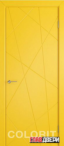 Дверь Colorit К5 ДГ (Желтая эмаль)
