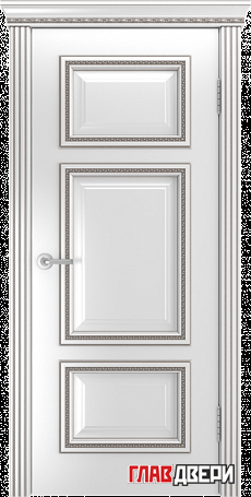 Дверь Linedoor Афина эмаль белая серебро Б009