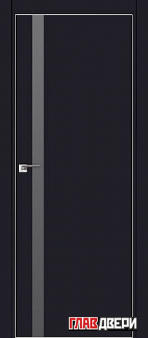 Дверь Profildoors 6E стекло Серебро матлак (матовая кромка) (Черный матовый)