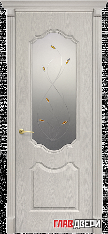 Дверь со стеклом Анастасия (Беленый дуб)