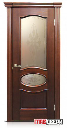 Дверь Linedoor Оливия красное дерево тон 10 со стеклом византия