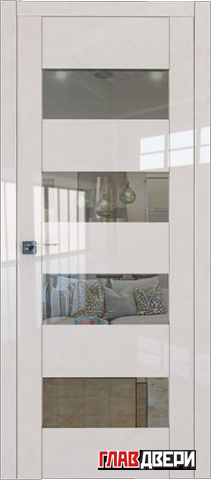 Дверь Profildoors 46L стекло прозрачное (Магнолия Люкс)