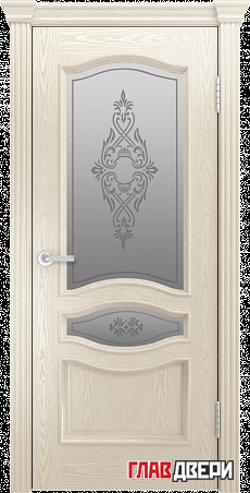 Дверь Linedoor Амелия-Л  ясень жемчуг тон 27 со стеклом айрис св