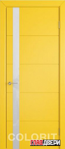 Дверь Colorit К4 ДО (Желтая эмаль)