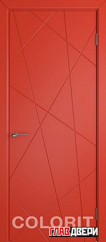 Дверь Colorit К5 ДГ (Красная эмаль)