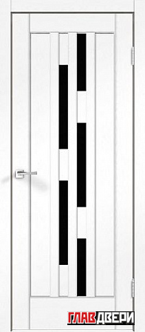 Дверь Velldoris Premier 8 PO Лакобель черное (Ясень белый)