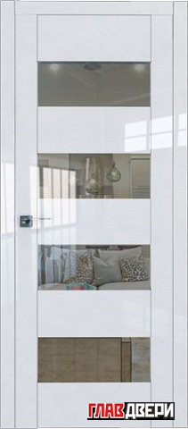 Дверь Profildoors 46L стекло прозрачное (Белый Люкс)