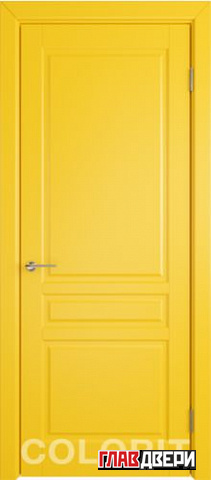 Дверь Colorit К2 ДГ (Желтая эмаль)