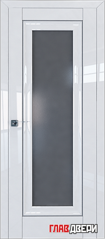 Дверь Profildoors 24L стекло Графит (молдинг серебро) (Белый Люкс)