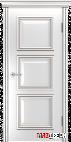 Дверь Linedoor Грация эмаль белая серебро