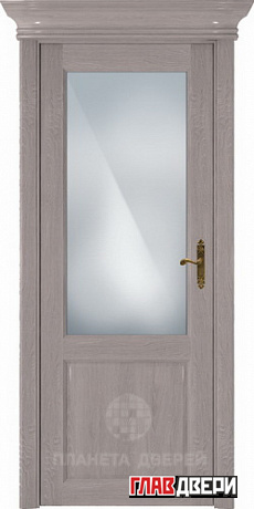 Дверь Status Classic 521 стекло белое матовое (Серый дуб)
