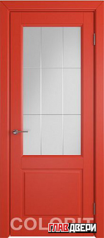 Дверь Colorit К1 ДО (Красная эмаль)