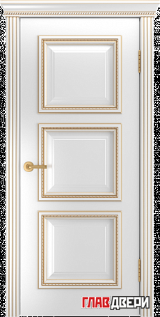 Дверь Linedoor Грация эмаль белая золото  Б006