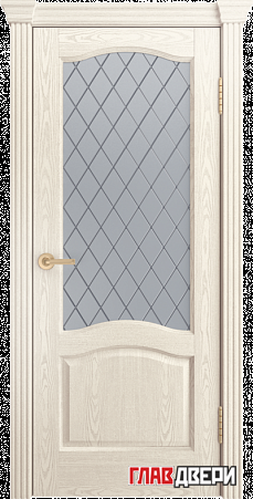 Дверь Linedoor Пронто ясень жемчуг тон 27 со стеклом милтон светлое