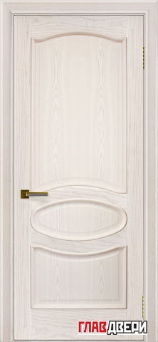 Дверь Linedoor Оливия ясень жемчуг тон 27 со стеклом багет