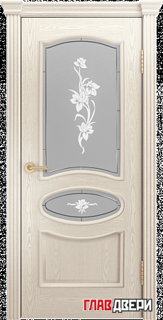 Дверь Linedoor Оливия  ясень жемчуг тон 27 со стеклом рим св
