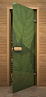 Дверь для сауны зеленые листья