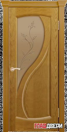 Дверь Linedoor Новый стиль-2 ясень золотистый тон 24 со стеклом ирис бр