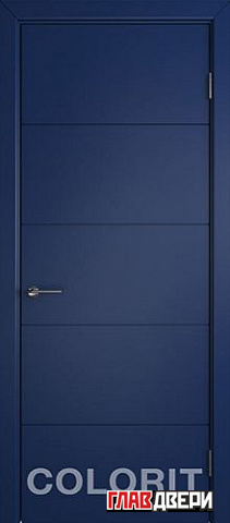 Дверь Colorit К4 ДГ (Синяя эмаль)