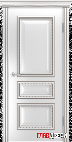 Дверь Linedoor Агата эмаль белая серебро Б006