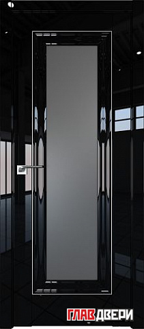 Дверь Profildoors 24L стекло Графит (молдинг серебро) (Черный Люкс)