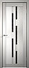Дверь Velldoris Unica 7 PO Лакобель черное (Дуб белый)