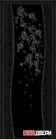 Рио шпон черный дуб натуральный стекло триплекс черное "Розалия"