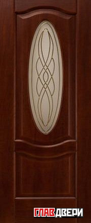 Оливия 2 шпон махагон стекло матированное "Орнамент"