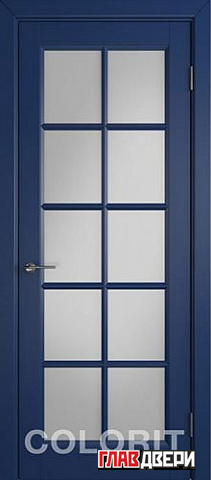 Дверь Colorit К3 ДО (Синяя эмаль)