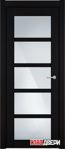 Дверь Status Optima 122 стекло Белое (Дуб чёрный)