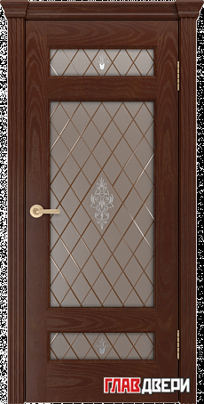Дверь Linedoor Мишель-М шевруд тон 35 со стеклом лилия бр
