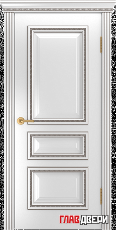 Дверь Linedoor Агата эмаль белая серебро Б009